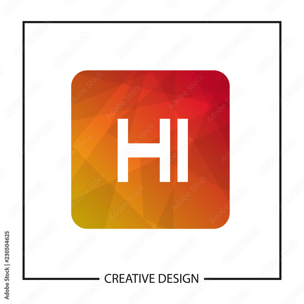 Obraz premium Initial Letter HI Logo Template Design