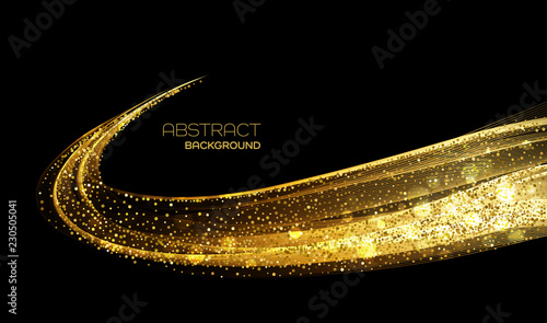 Abstract shiny color gold wave design element