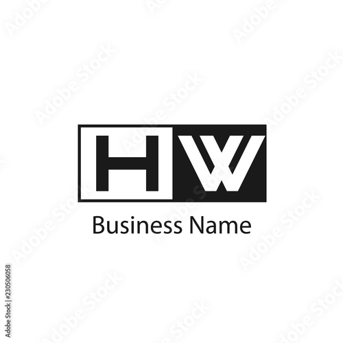 Initial Letter HW Logo Template Design