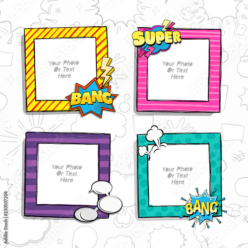 Template vector photo frames