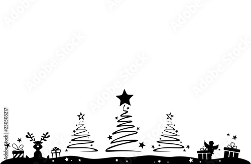 Silhouette Christmas Trees and Gifts