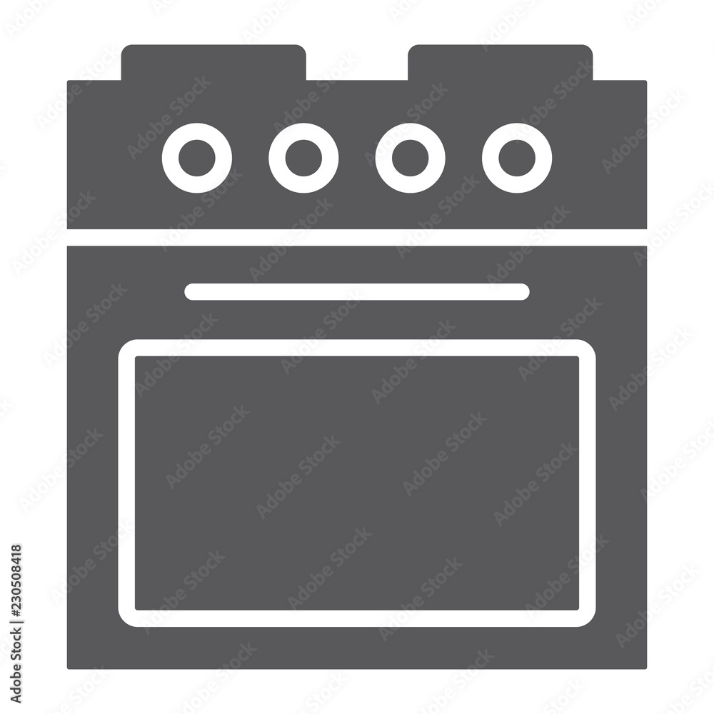 Oven glyph icon, home and appliance, stove sign, vector graphics, a solid pattern on a white background. Oven glyph icon, home and appliance, stove sign, vector graphics, a solid pattern on a white background.