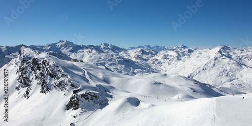 mountain landscape in winter les trois vallees