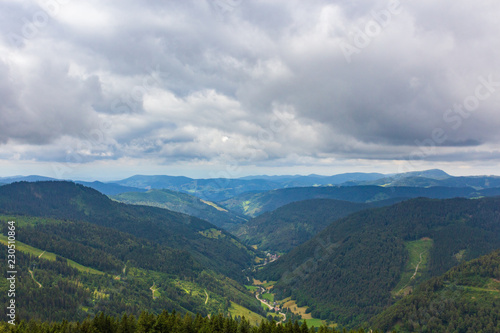 Fototapeta Naklejka Na Ścianę i Meble -  View from a observation deck at the Feldberg mountain over the Black Forest, Germany