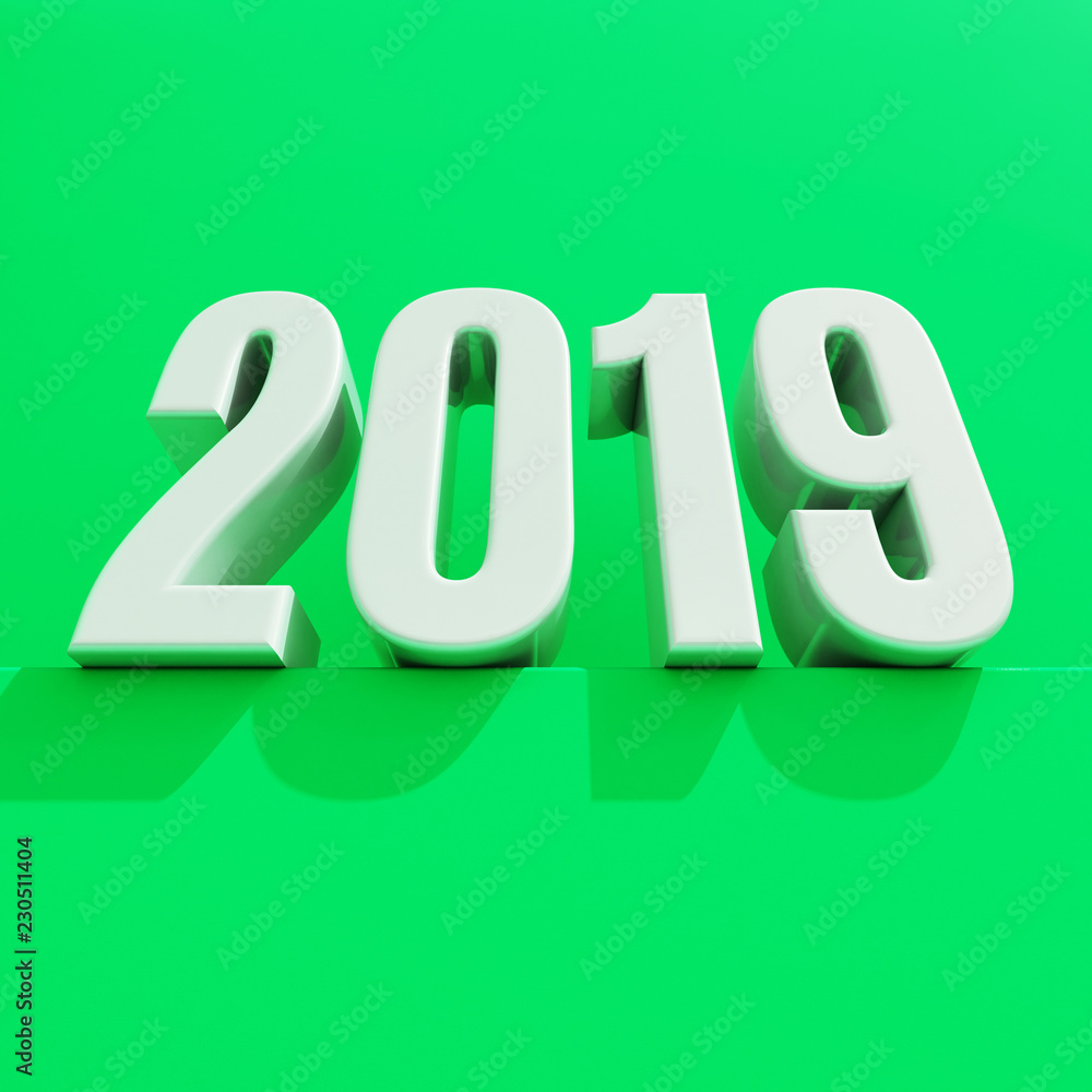 New Year Red 2019 Creative Design Concept 3D Rendered Image New Year Red 2019 Creative Design Concept 3D Rendered Image