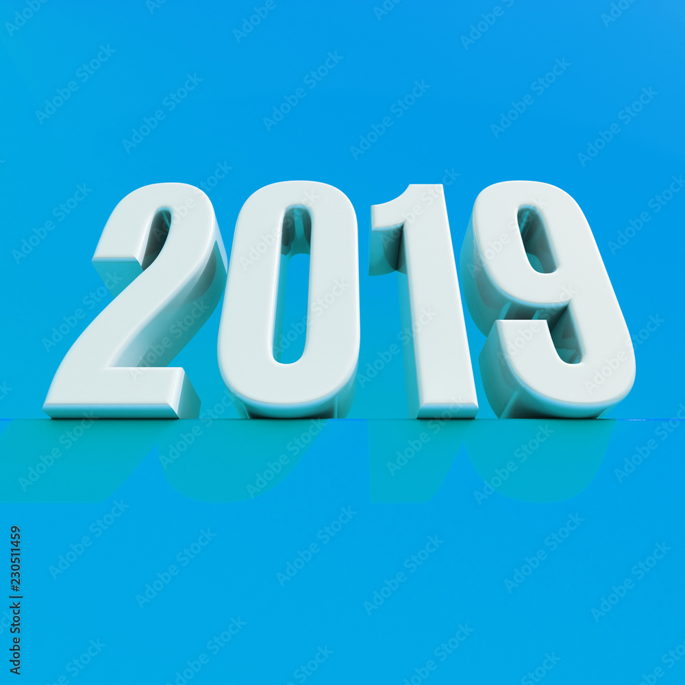 New Year Red 2019 Creative Design Concept 3D Rendered Image New Year Red 2019 Creative Design Concept 3D Rendered Image