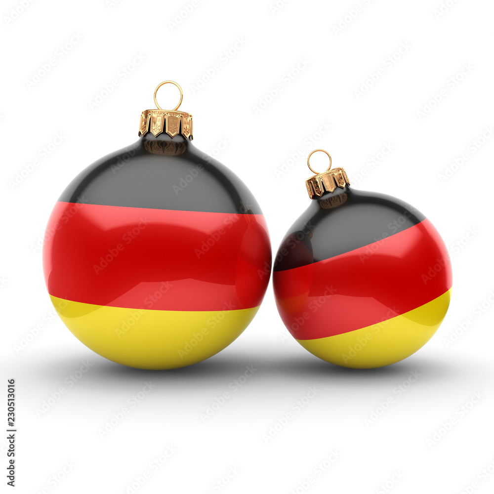 3D rendering Christmas ball with the flag of Germany 3D rendering Christmas ball with the flag of Germany