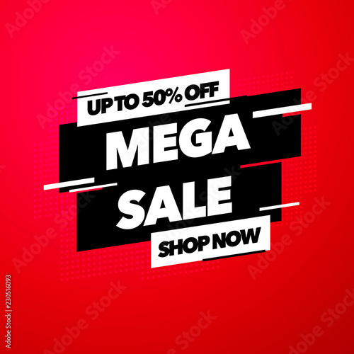 Vector illustration Sale banner template design with colorful gradient, Big sale special offer. photo
