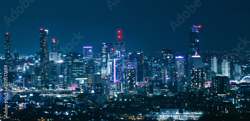 Brisbane city night skyline