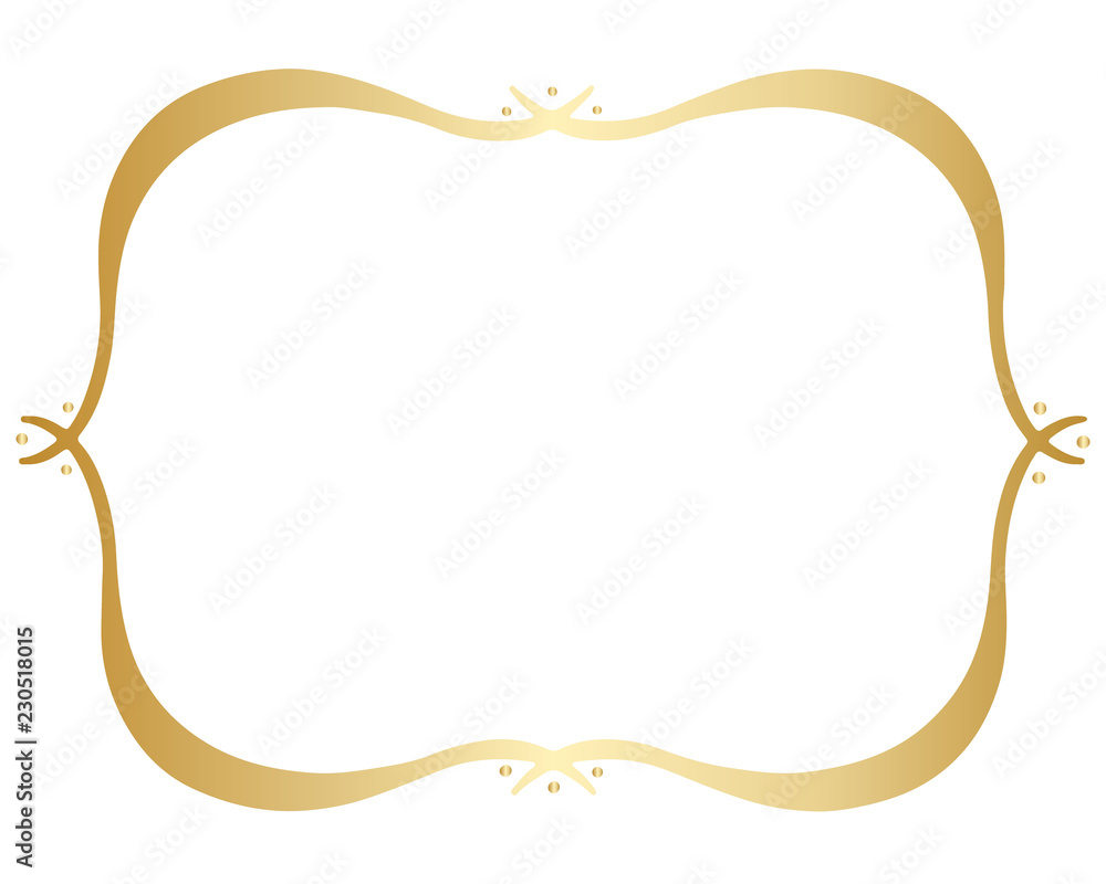Simple Gold Vector Hand Drawn Border Simple Gold Vector Hand Drawn Border