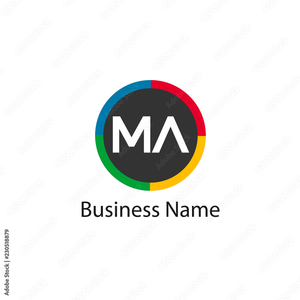 Initial Letter MA Logo Template Design