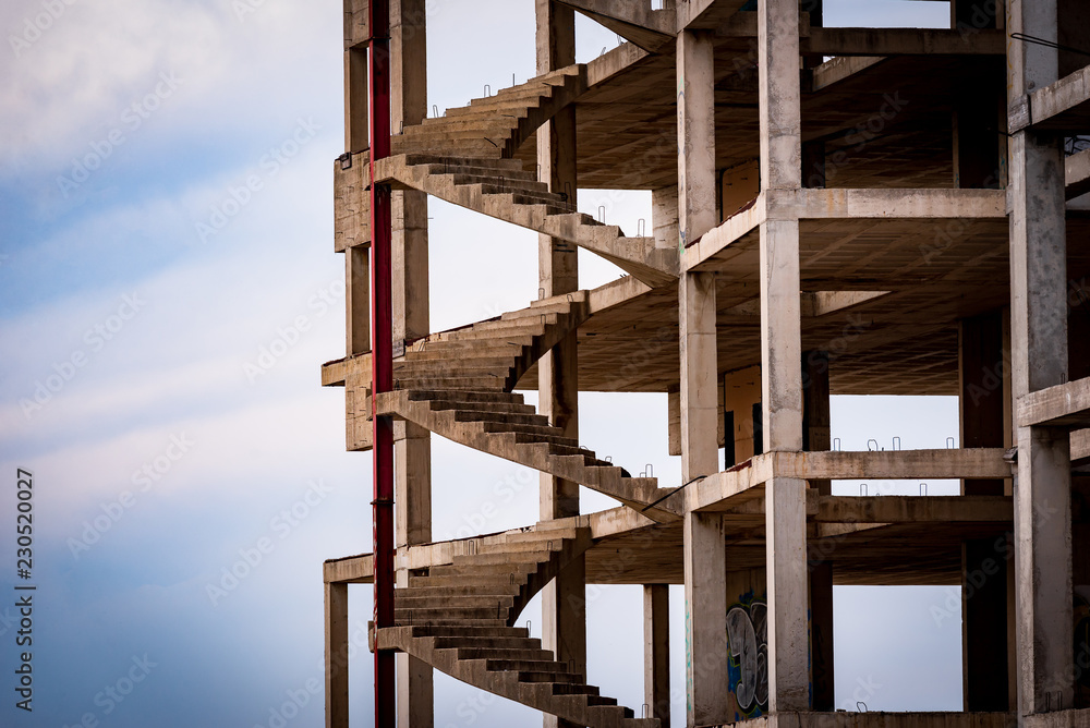 Fototapeta premium Skeleton of an unfinished building