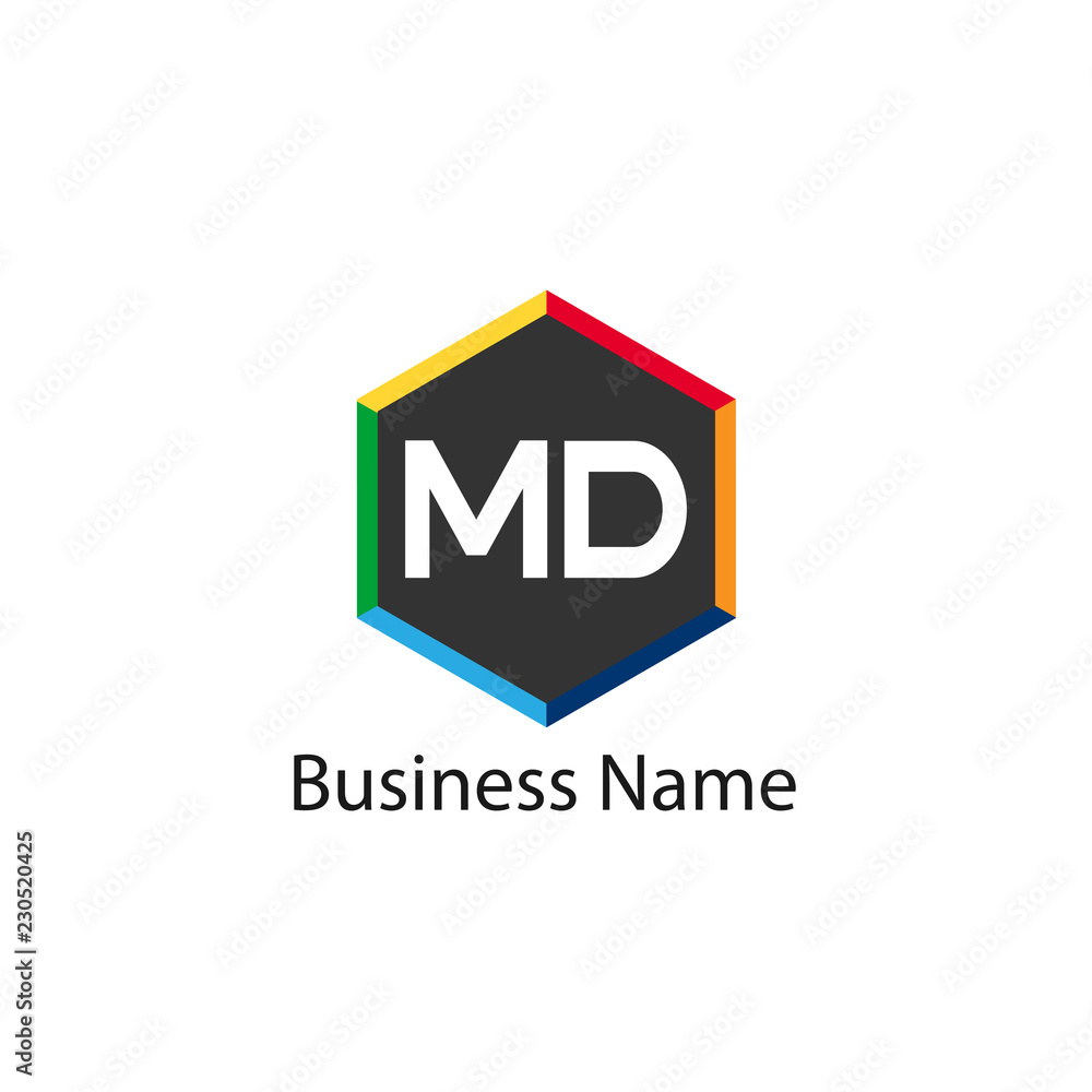 Initial Letter MD Logo Template Design