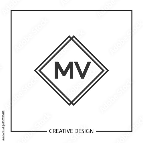 Initial Letter MV Logo Template Design