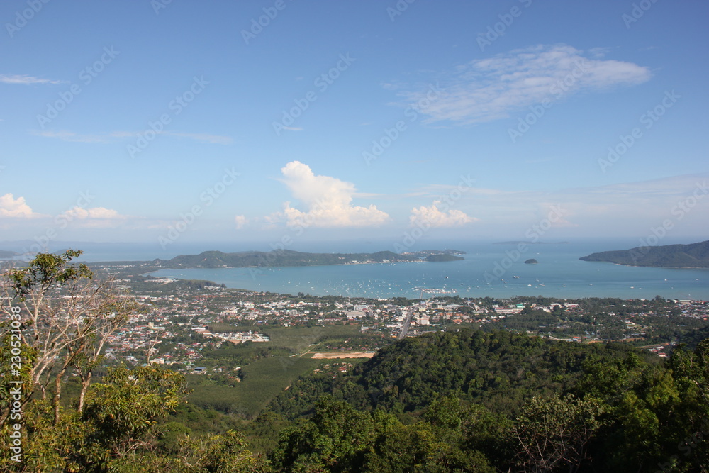 Panoramic view of Phuket Town Cove (Thailand)