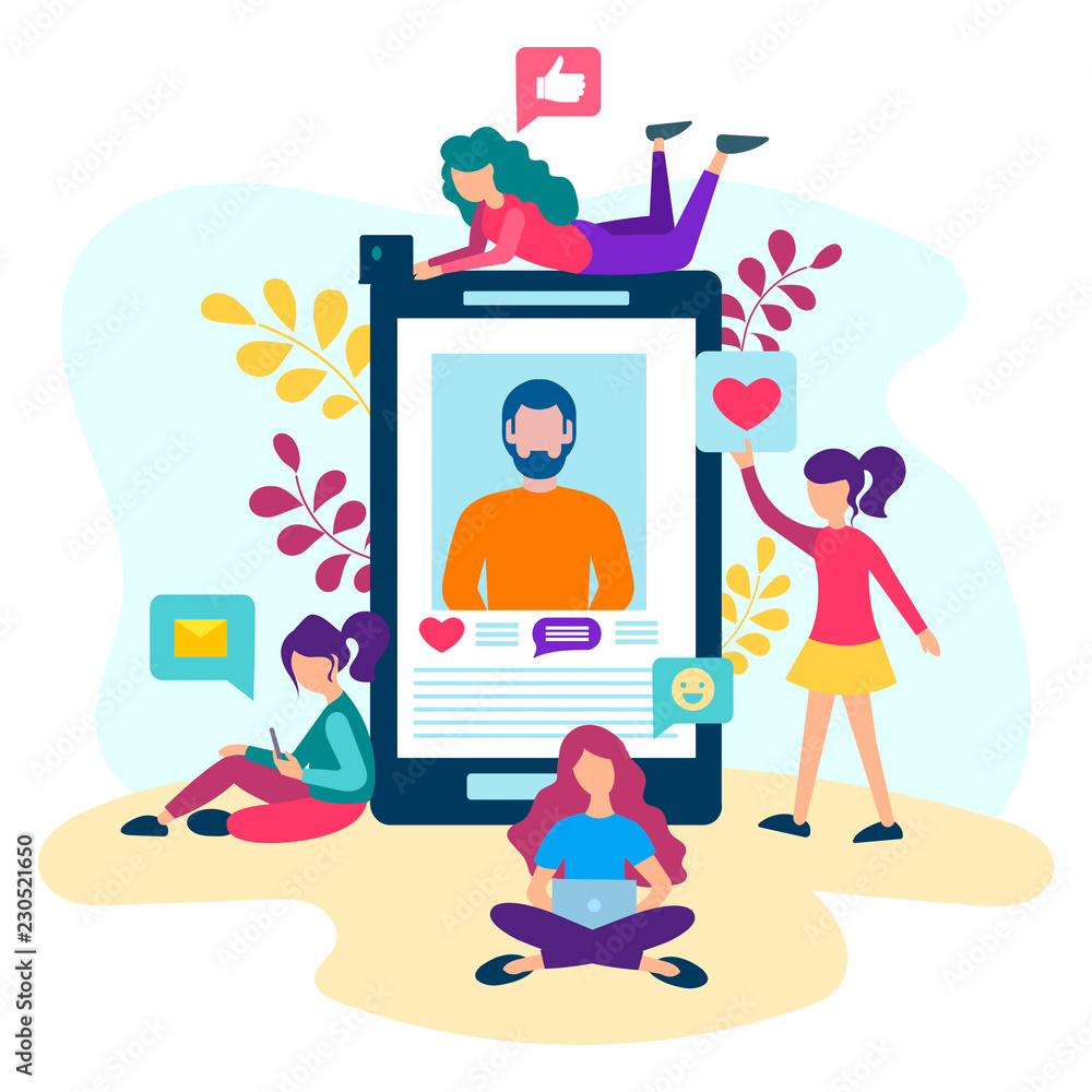 Dating and chatting on the mobile application Dating and chatting on the mobile application