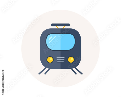 Railway icon. Train or rail station sign. Public transportation symbol. Subway train transport. Metro underground. Railway vector