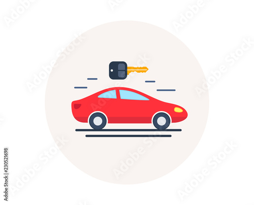 Car rental icon. Automobile repair service sign. Spare parts store. Rent a car. Public transportation key symbol. Transport rental, auto repair vector