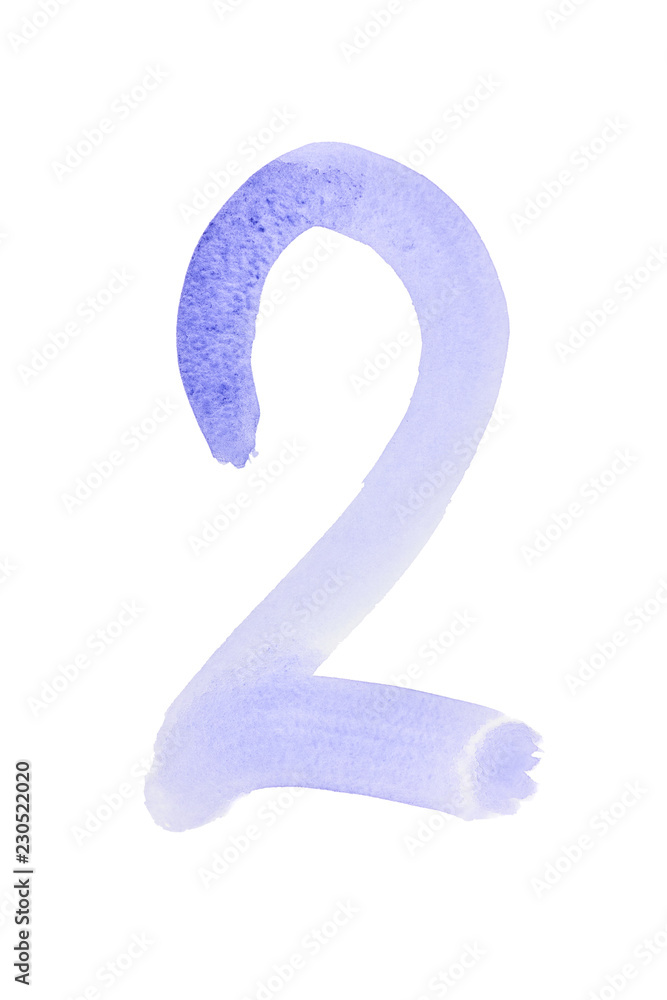 Blue watercolor numbers Blue watercolor numbers
