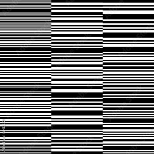 Seamless irregularly stripes black and white background