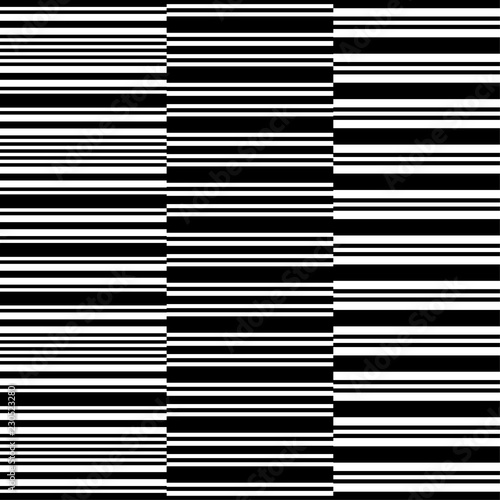 Seamless irregularly stripes black and white background