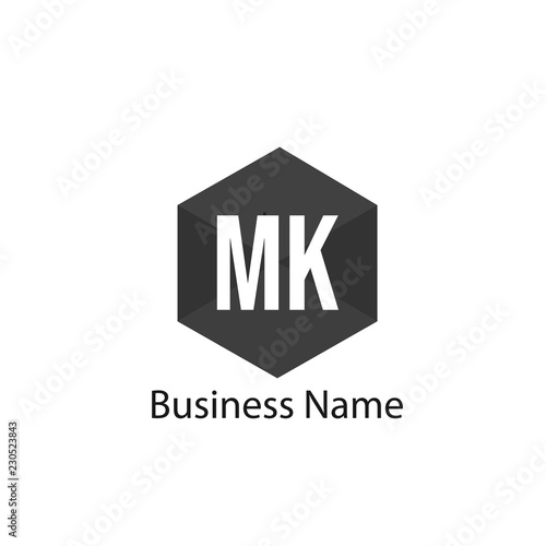 Initial Letter MK Logo Template Design