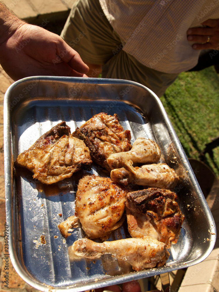 BBQ grilled chicken, lunch