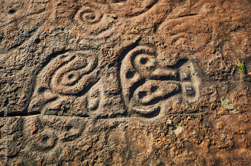 Rock paintings of ancient civilizations. Made by the aborigines of ...