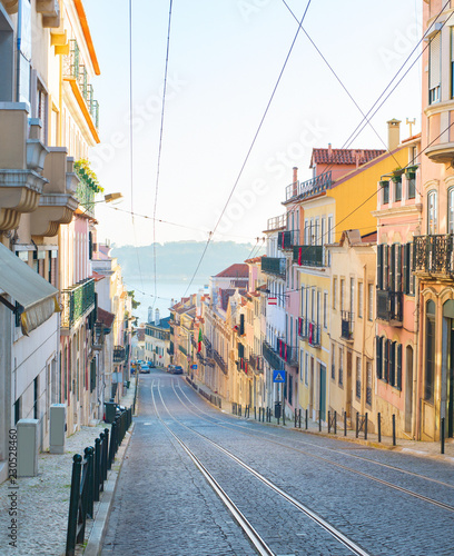 Lisbon Old Town street. Por...