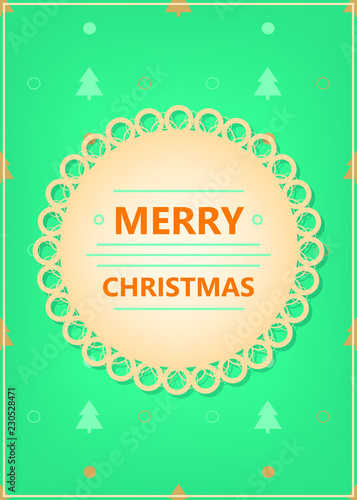 Simple Merry Christmas greeting card. Print standart A5