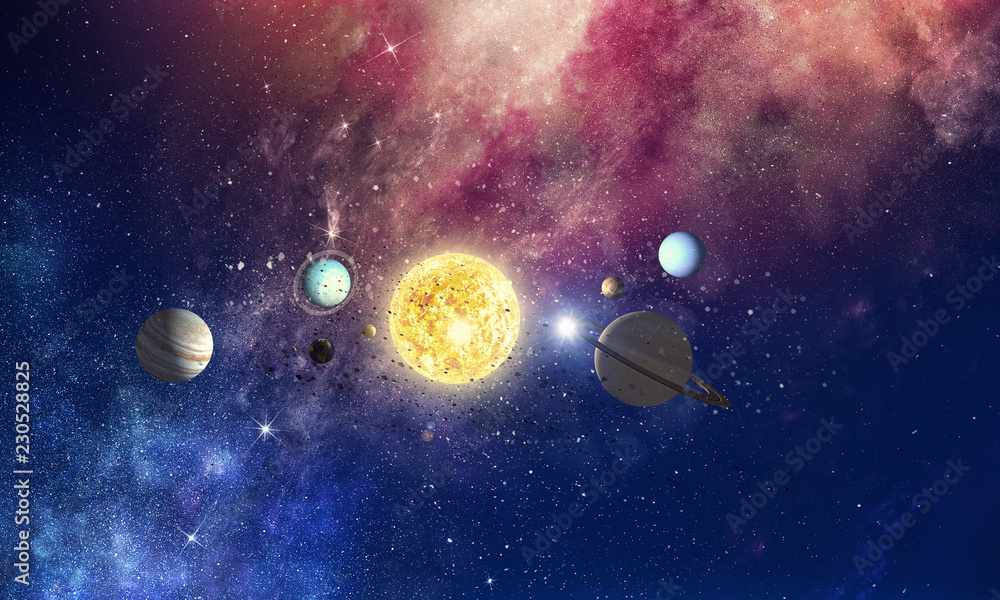 Space planets and nebula