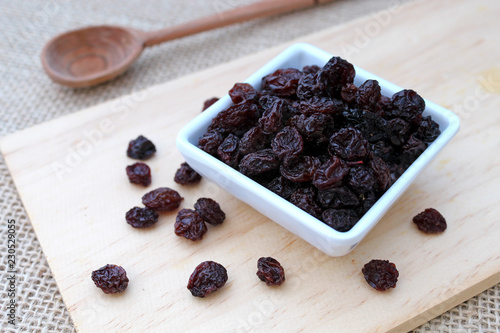 Raisins. Dry grape used in various foods