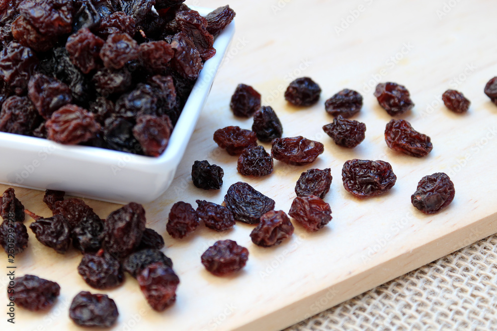 Raisins. Dry grape used in various foods Raisins. Dry grape used in various foods