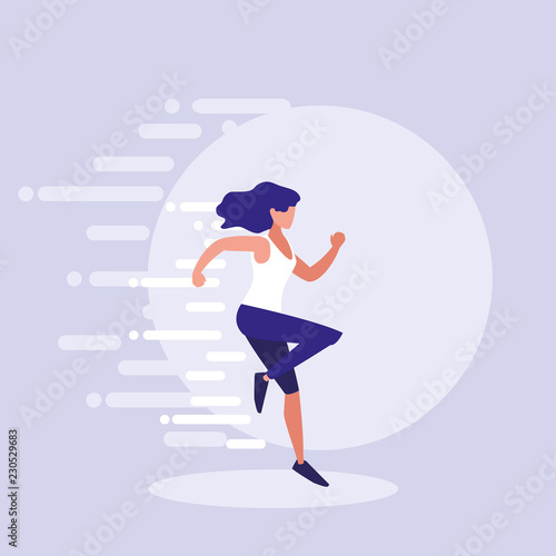woman athlete running avatar character