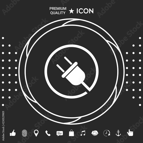 Plug in round icon