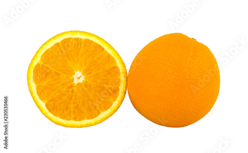 ripe orange isolated on white background. fruit  food.