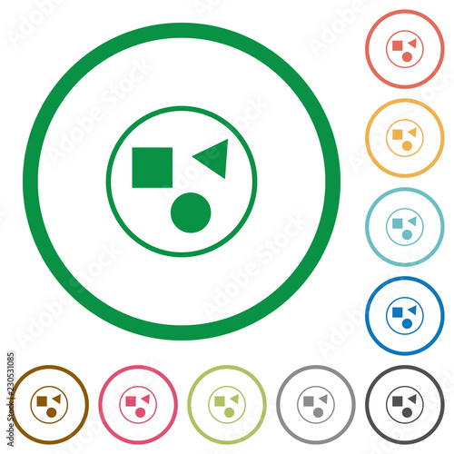 Grouping elements flat icons with outlines