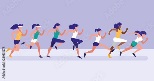 women athlete running avatar character