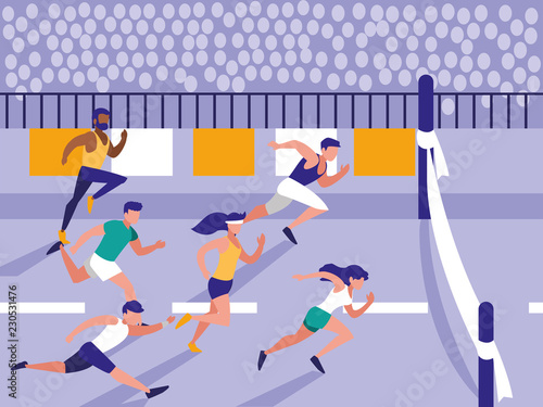 people athlete in race avatar character