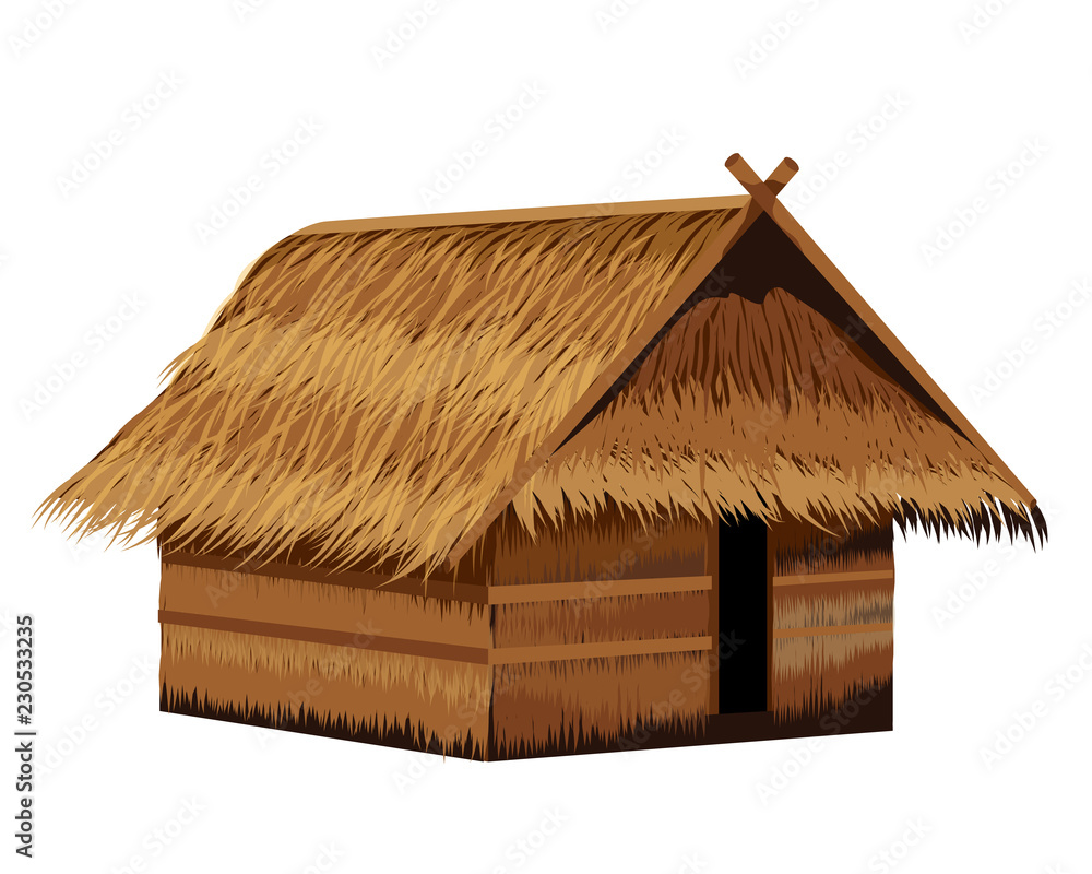 straw hut vector design Stock Vector Adobe Stock