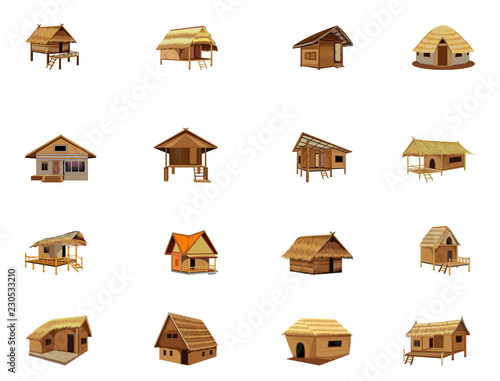 straw hut vector design