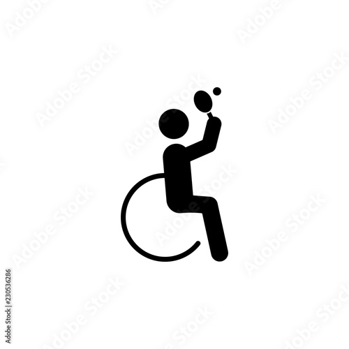 paralympic, table tennis icon. Element of disabled human in sport icon for mobile concept and web apps. Detailed paralympic, table tennis icon can be used for web and mobile
