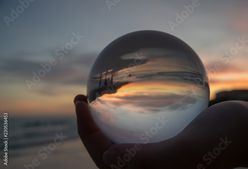 beach sunset lens ball © Christopher