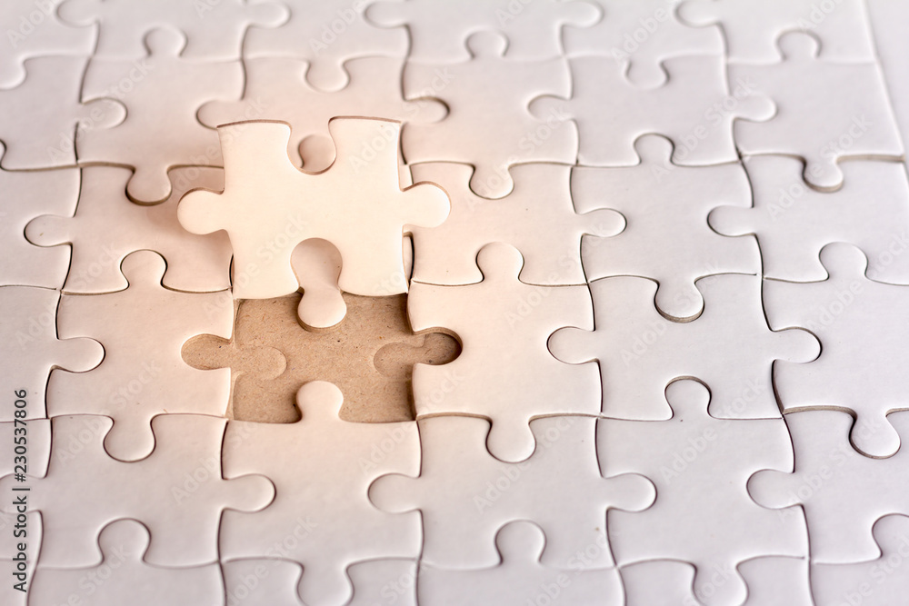 Jigsaw with one piece missing revealing,Comparative concept Jigsaw with one piece missing revealing,Comparative concept