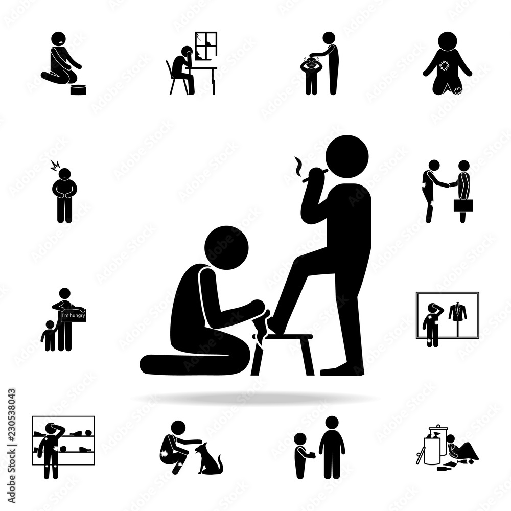 shoe cleaner icon. Poor peaple icons universal set for web and mobile shoe cleaner icon. Poor peaple icons universal set for web and mobile
