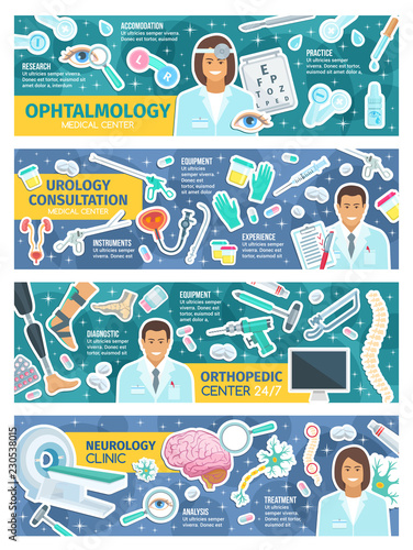 Doctors, medical equipment and treatments