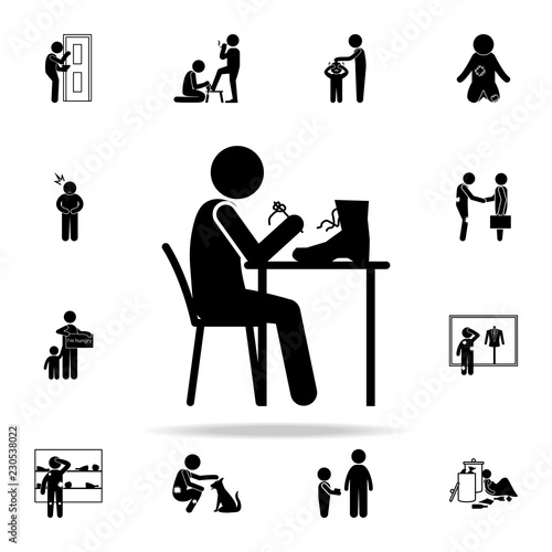 shoemaker icon. Poor peaple icons universal set for web and mobile