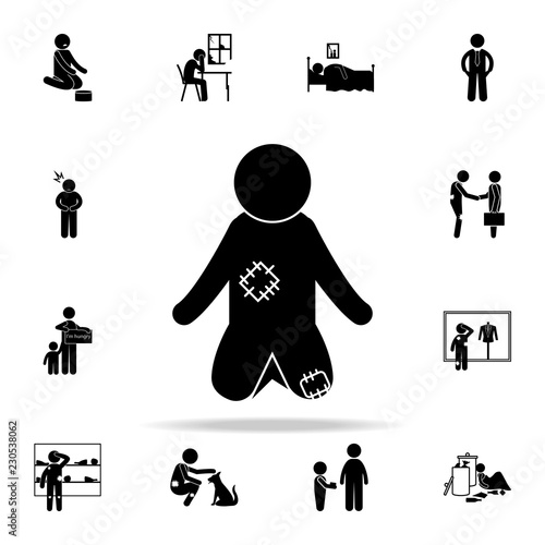 poor child icon. Poor peaple icons universal set for web and mobile