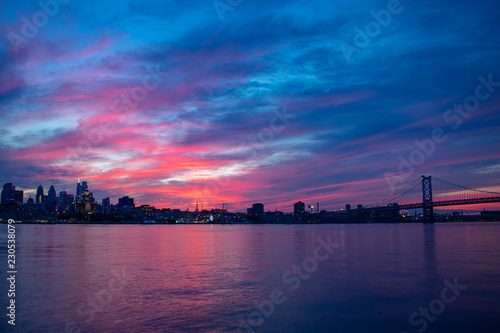 Philadelphia sunset pink
