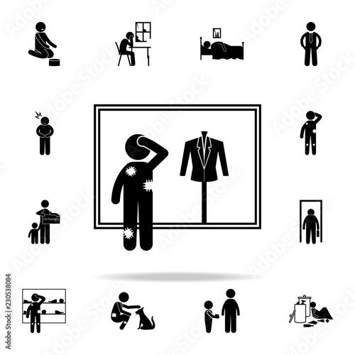 poor man icon. Poor peaple icons universal set for web and mobile